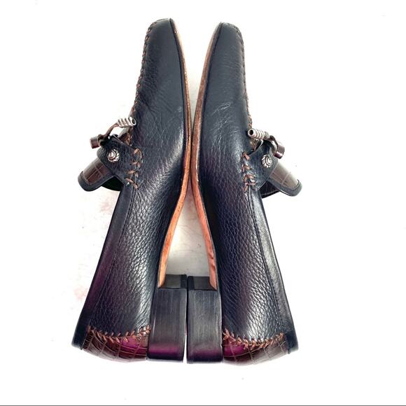 Brighton Brown Kent Crocodile Print Heels Size 7 - Picture 4 of 8